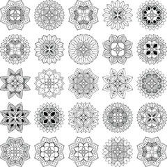 Collection of 25 intricate mandala vectors, perfect for cutting, engraving, sublimation, and decoration.