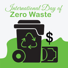 This vector illustration is designed for a banner, poster, or social media post to raise awareness about the International Day of Zero Waste, on March 30th. A modern design with consciousness.