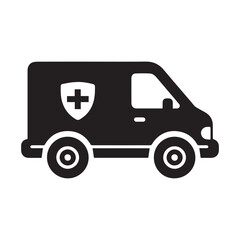 Vector illustration of a delivery truck icon on a white background