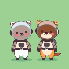 Minimalist Space Animals Clipart