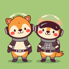 Minimalist Space Animals Clipart