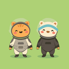 Minimalist Space Animals Clipart