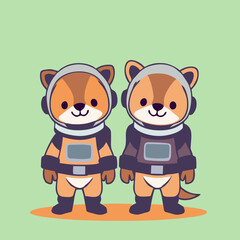 Minimalist Space Animals Clipart