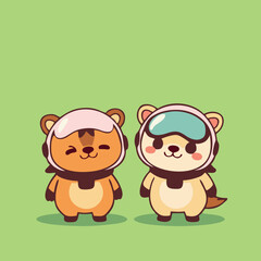 Minimalist Space Animals Clipart