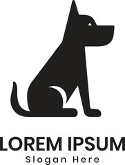 Simple black dog logo for pet business, dog logo, dog icon, dog shape vector illustration isolate on white background