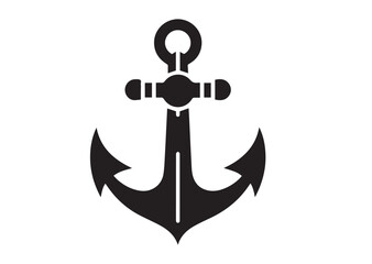 Ship anchor silhouette vector
