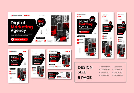 Professional Digital Marketing Web Banner Set