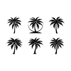 "Palm Tree Silhouette Vector Illustration for Beach and Tropical Designs"