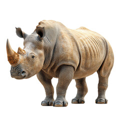 Obraz premium 3d Rhinoceros isolated on transparent background, PNG