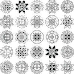 Collection of 25 intricate mandala vectors, perfect for cutting, engraving, sublimation, and decoration.