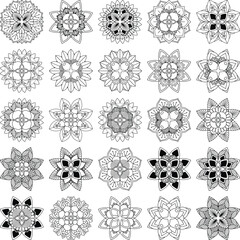 Collection of 25 intricate mandala vectors, perfect for cutting, engraving, sublimation, and decoration.
