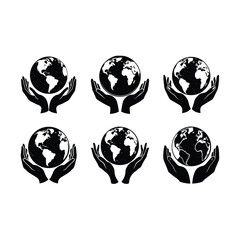 Earth and Hands Vector Illustration for Environmental and Nature Projects
