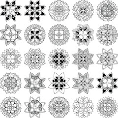 Collection of 25 intricate mandala vectors, perfect for cutting, engraving, sublimation, and decoration.