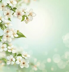 Fototapeta premium Delicate Spring Blossoms Against a Soft Pastel Background