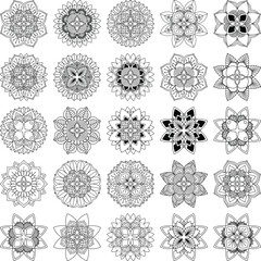 Collection of 25 intricate mandala vectors, perfect for cutting, engraving, sublimation, and decoration.