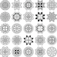 Collection of 25 intricate mandala vectors, perfect for cutting, engraving, sublimation, and decoration.