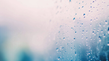 Obraz premium Rain Droplets On Glass Window With Pastel Blur Background
