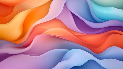 A vibrant, abstract wave of colorful layers blending harmoniously, showcasing a display of fluid movement and artistic expression for creative projects.