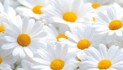 Fototapeta premium White Daisies Blooming Close-Up.