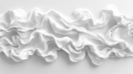 Obraz premium White fabric waves, flowing, studio, minimalist background, textile design