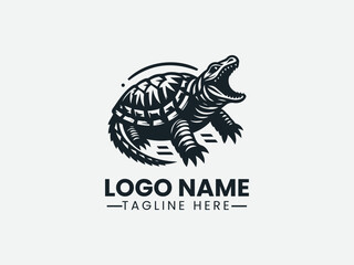 Alligator Snapping Turtle Logo Design, Snapping Turtle Logo, Alligator Turtle Logo