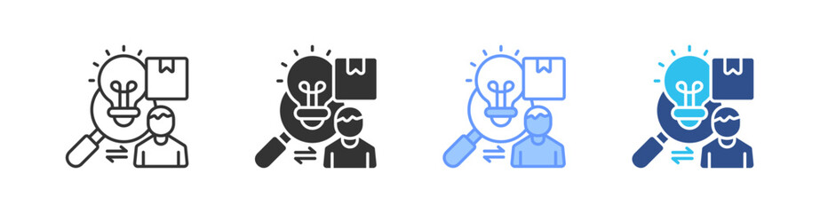 Differentiation Multi Style Icon Set Vector 