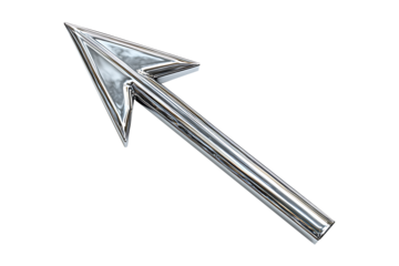 Chrome arrow cursor Isolated on White and Transparent Background PNG Image.