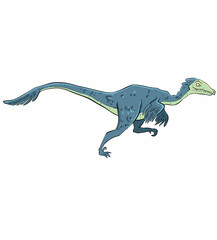 Fototapeta premium predatore feathered dinosaur running