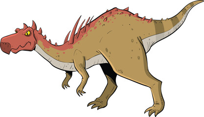 brown dinosaur with big spikes on back 