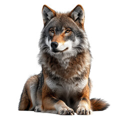Fototapeta premium Wolf isolated on transparent background, PNG