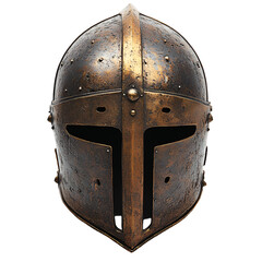 Medieval Knight Helmet Ancient Armor Bronze Dark Background