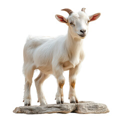 Obraz premium Adult goat with horns isolated on transparent background, PNG