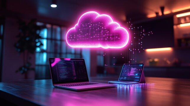 Cloud computing data transfer from devices in home office at night