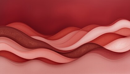 Red Hues Abstract Waves Papercut Style Background Design