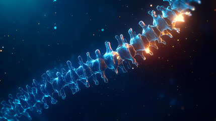 3D Rendering of Spine in Blue