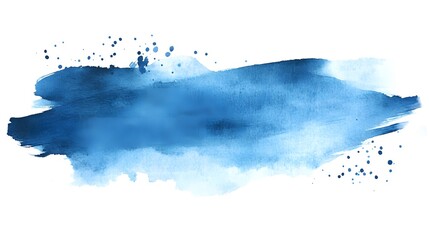 Abstract Blue Watercolor Wash Background Texture Hand Painted Design Element