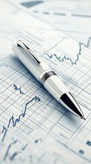 White pen on financial charts. (1)