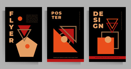 Cover design for brochure, booklet, book, poster, flyer. Set of vector geometric patterns. 