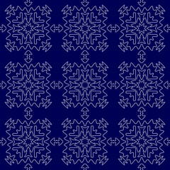 stitch Japanese Sashiko pattern embroidery abstract seamless geometric ornaments white stitch line artwork indigo blue background fashion design template decoration hand drawn printed needlework quilt