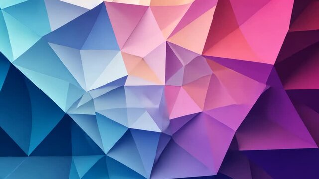 Abstract Geometric Background With Blue Purple And Orange Triangle Shapes Creating A Modern Artwork With Lighting Effects