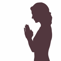 Praying women silhouette 