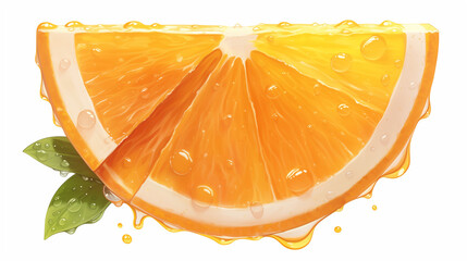Juicy orange slice nature setting food photography bright environment close-up view fresh concept for healthy living
