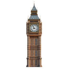 Big Ben isolated on transparent background, PNG