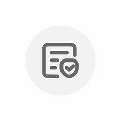 Document security verification icon vector sign