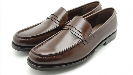 Fototapeta premium Elegant and stylish brown leather loafers – the perfect footwear choice for men who appreciate fashion, sophistication, and timeless style