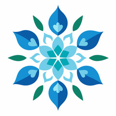 Fototapeta premium Winter abstract flower pattern design vector illustration 