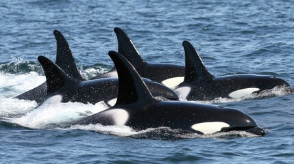 Majestic Orca Family Pod, Ocean Giants