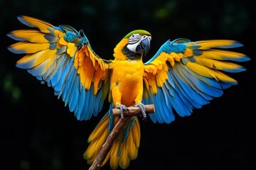 Fototapeta premium blue and yellow macaw