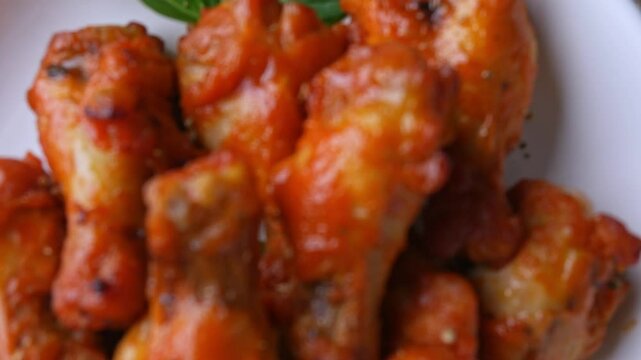 Classic New Orleans BBQ Roasted chicken buffalo wings.