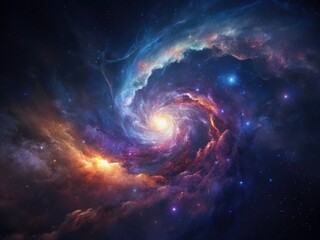 Obraz premium Minimalist Nebula Cosmic Sea: Celestial Dust, Space Photography, Galaxy Art